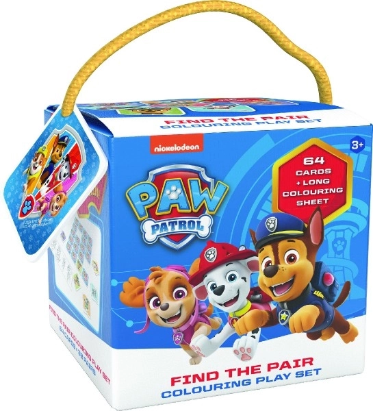 Pexeso til rejsen med malebog Paw Patrol i æske 12x12cm