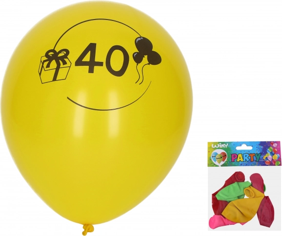 Balloner 30 cm med tallet 40 – sæt á 5 stk.