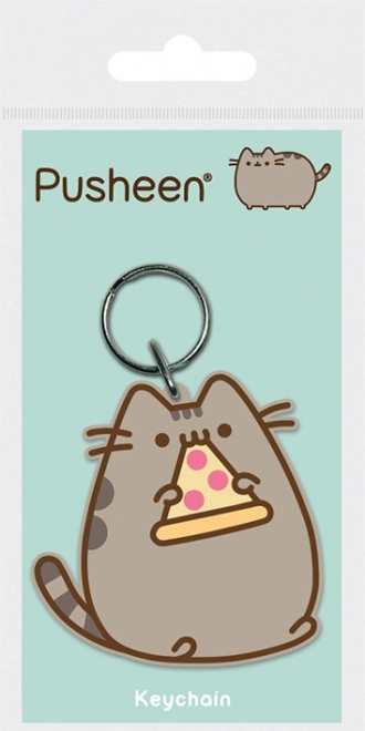 Pusheen nøglering med pizza