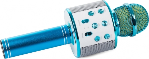 Bluetooth trådløs karaoke-mikrofon med indbygget højttaler – Blå
