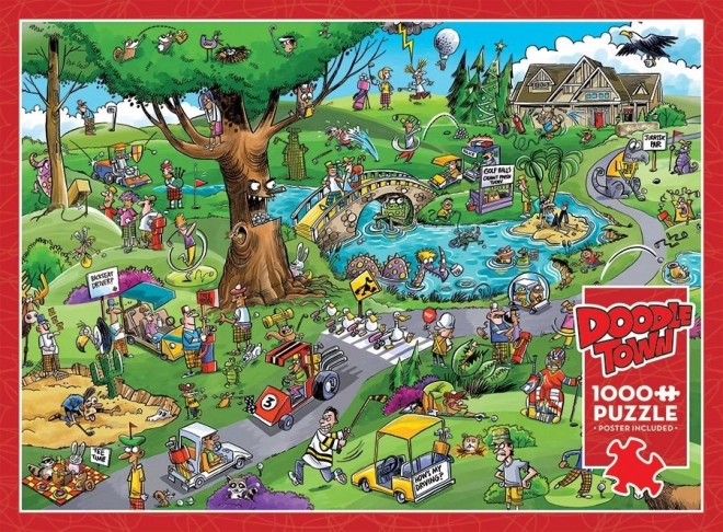 Puslespil DoodleTown: Typisk golf 1000 brikker
