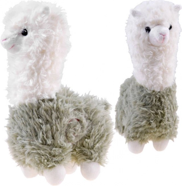 Plys-alpaka – blød lama 28 cm – Grøn