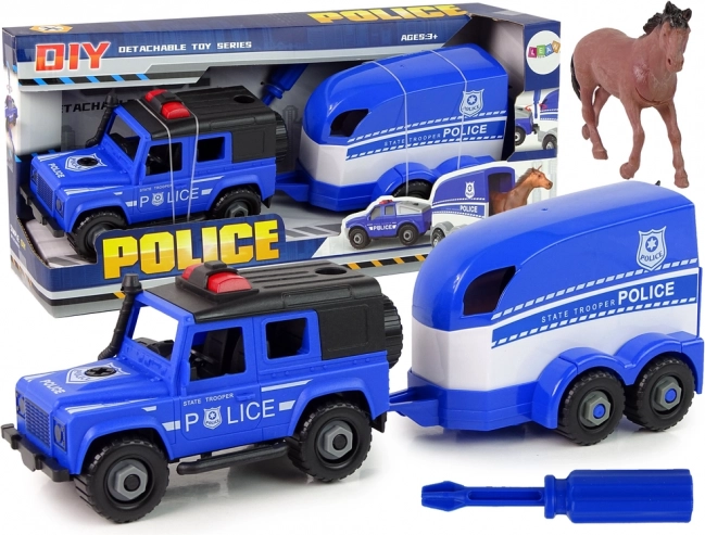 Politiets terrængående bil med hestetrailer DIY