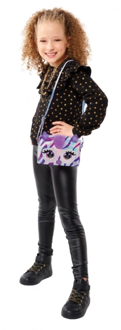 Metallisk interaktiv håndtaske Purse Pets zebra
