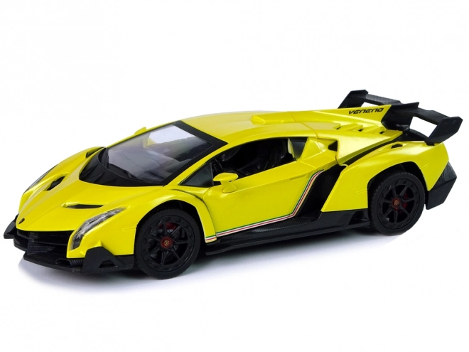 Fjernstyret Lamborghini Veneno Gul 2.4G fjernbetjening af rattet Lydlys