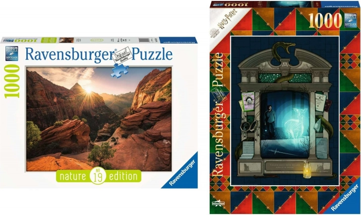 Ravensburger puslespil 2×1000 brikker med SoftClick-teknologi