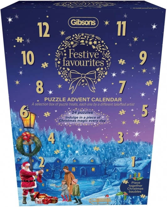 Gibsons julekalender puslespil Festlige favoritter i 24 dage