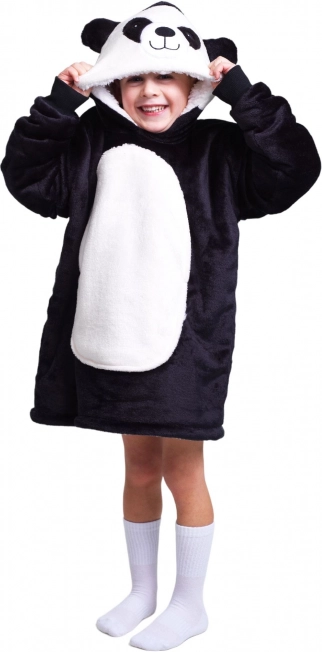 Cozy Noxxiez varm hoodie-tæppe med hætte panda til børn 3–6 år
