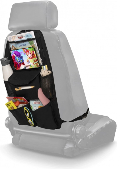 Sædeorganizer med lomme til tablet og servietter