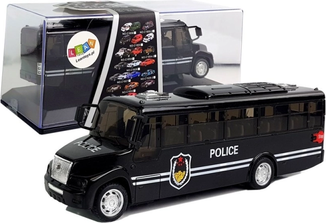Sort politibus med friktionsmotor og lyd