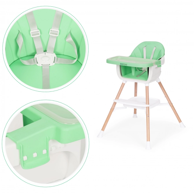 Børnestol 2-i-1 grøn ECOTOYS