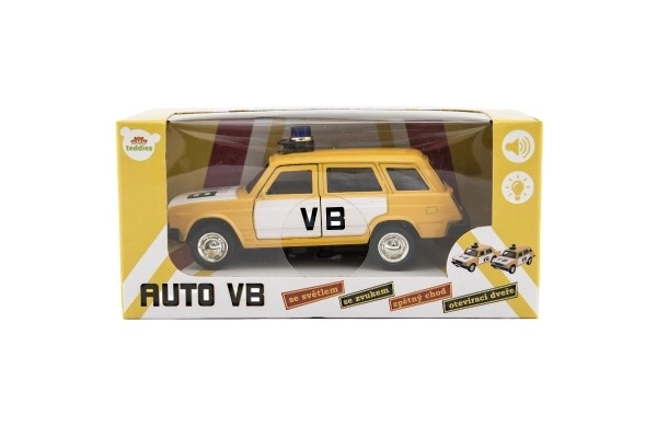 Politi bil VB Lada Combi metal/plast 12 cm med lys og lyd