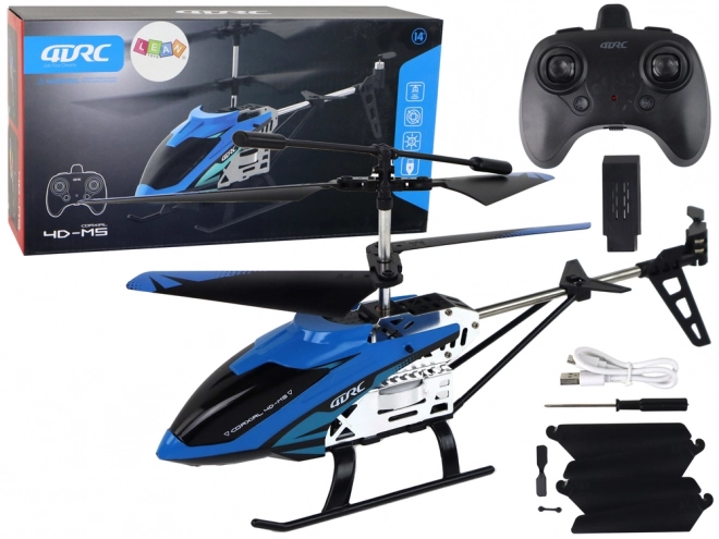 Aluminiums RC helikopter 2.4G Blå 15 minutters flyvetid