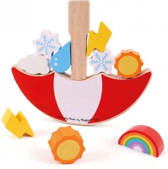 Træ-balance spil Vejret BIGJIGS TOYS