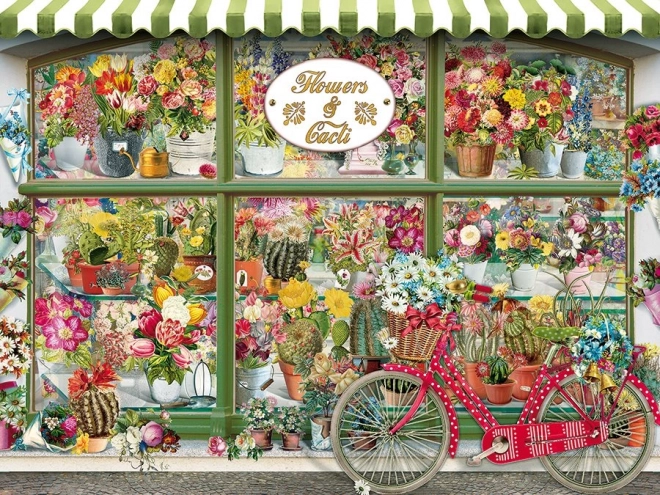 Puslespil Blomster- og Kaktusbutik Kage Nem Håndtering 275 Brikker