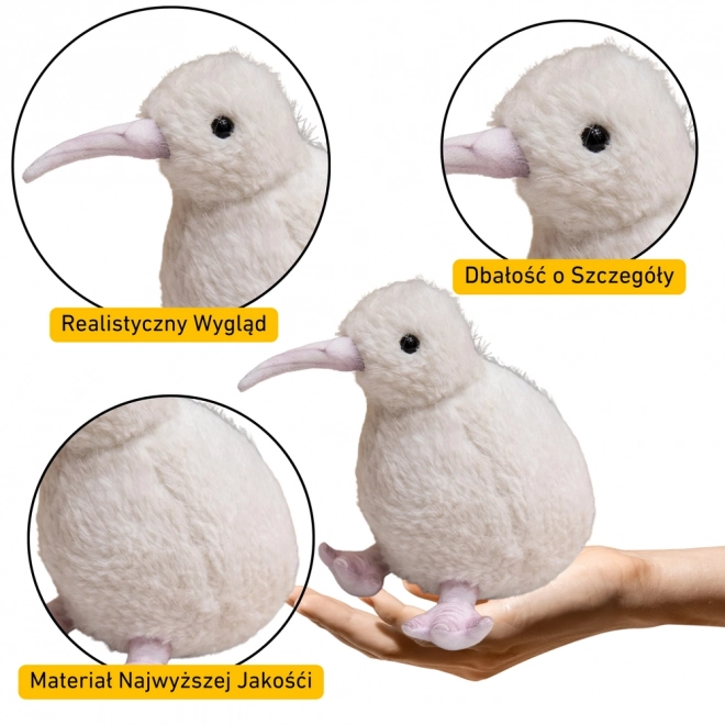 Plys Kiwi-fugl Hvid 21 cm