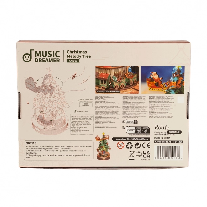 RoboTime 3D træ puslespil musikboks Juletræ
