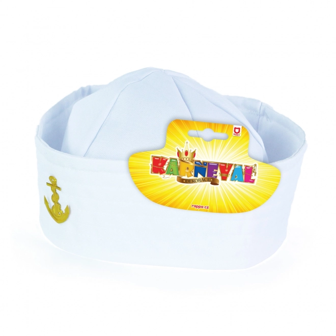 Hvid sejlerhat med anker til voksne