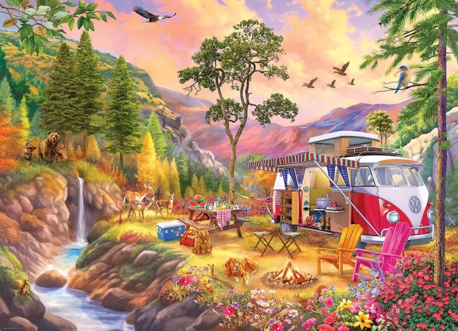 EUROGRAPHICS puslespil med VW Bus motiv d paradis for campister 1000 brikker