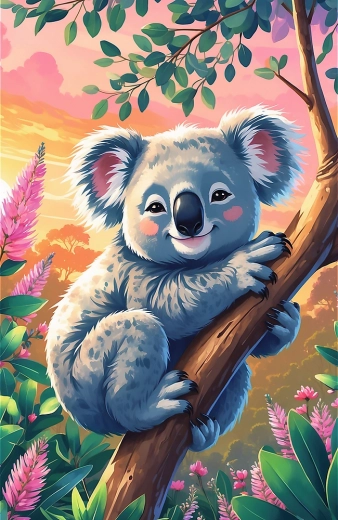 Treflík-puslespil: Koala 54 brikker