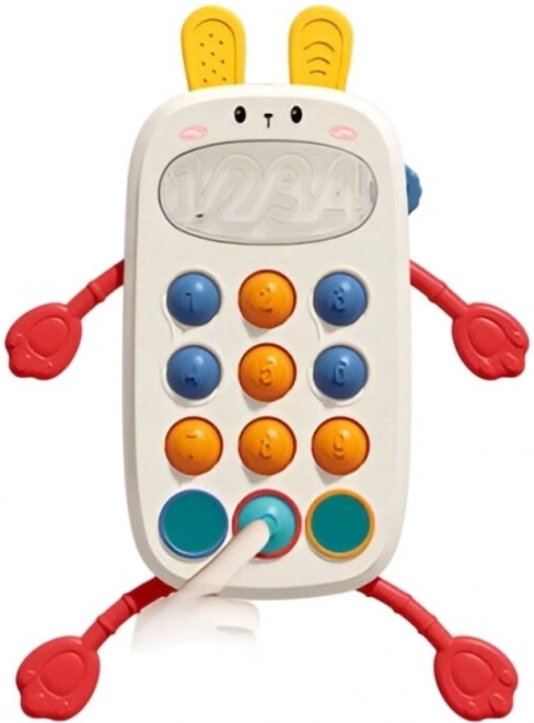 Sensorisk mobiltelefon til børn med kaninmotiv