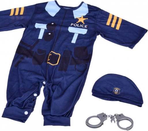 Børnepolitkostume med kasket og håndjern