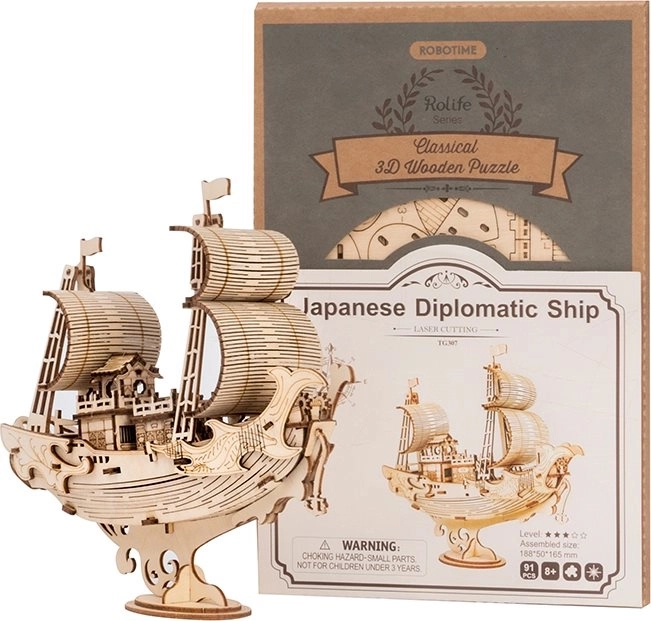 Japansk diplomatisk skib - 3D træmodel - dekoration