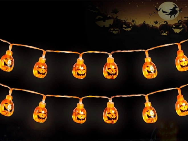Hængende LED græskarguirlande til Halloween