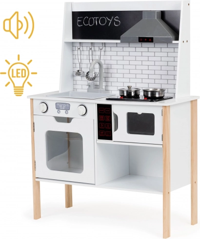 Trælegetøjskøkken med lys og lyde ECOTOYS