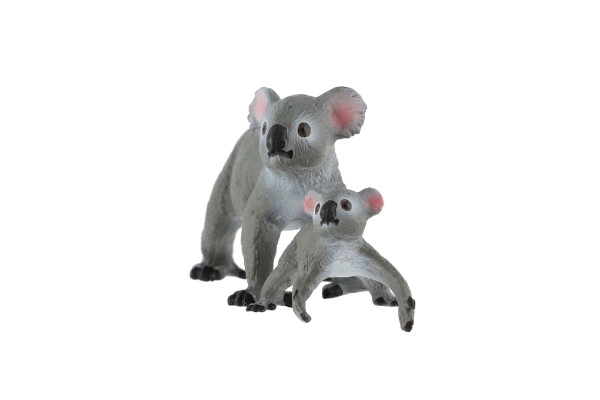 Koala bjørn-udseende 2 stk hunner med unge i pose af zooted plastik 4-6cm
