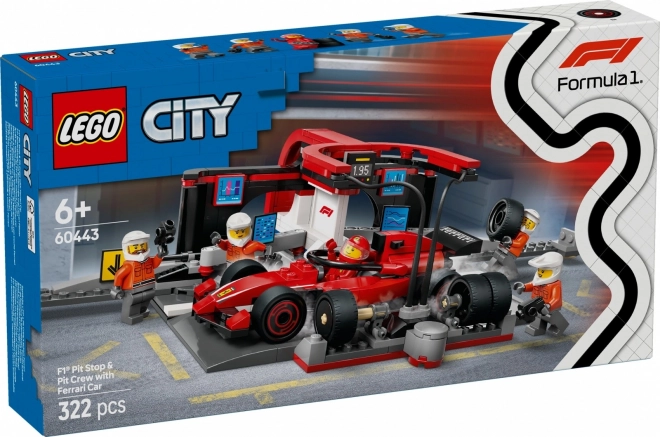 LEGO City 60443 Pitstop i boksene F1 med mekanikere og Ferrari-bil