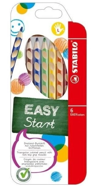 STABILO EASYstart sæt med 6 farveblyanter til venstrehåndede