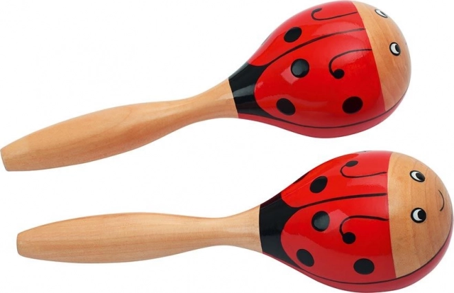 Træ maracas Mariehøns 2 stk Goki