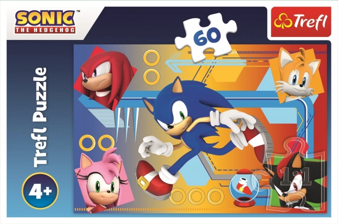 Puslespil Sonic 60 brikker Sonic i aktion
