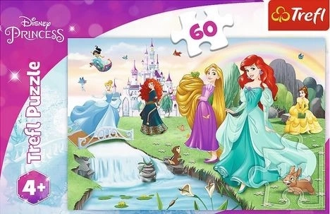 Puslespil 60 brikker Lær prinsesserne at kende DISNEY PRINCESS Trefl