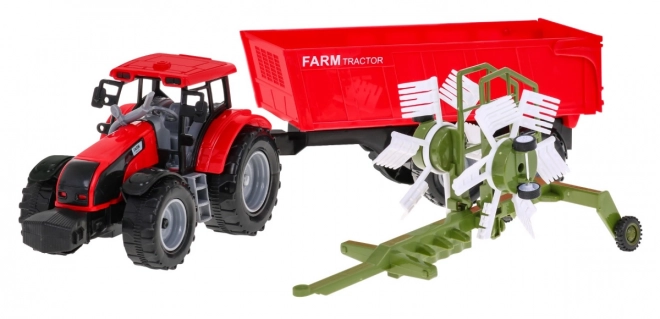 Traktor til høballer med tipvogn for børn 3+ Bevægede dele + Friktionsdrev