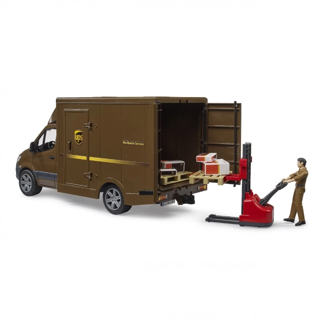 UPS Delivery Bruder MB Sprinter med figur og tilbehør