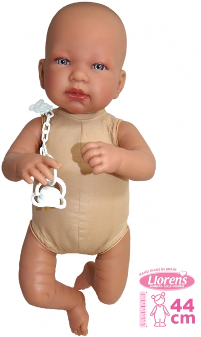 Realistisk babydukke med lyde og blødt krop 44 cm
