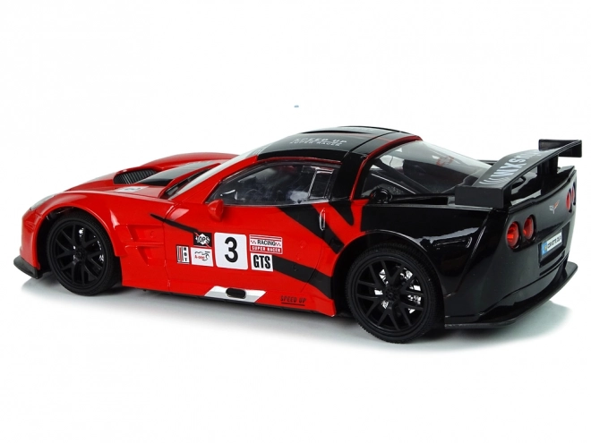 Sports racing RC bil 1:18 Corvette C6.R rød 2.4G med belysning