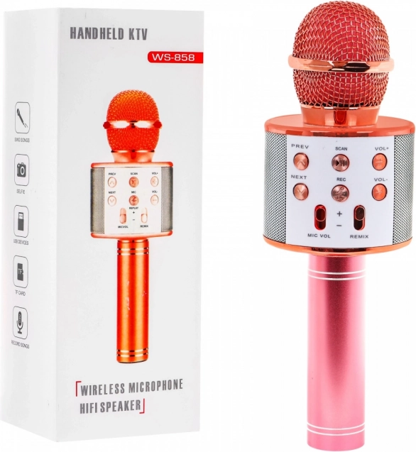 Karaoke-mikrofon med højttaler – Rosaguld