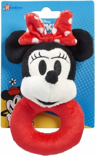 Plysbamse-rangle MINNIE – blød ring til babyer