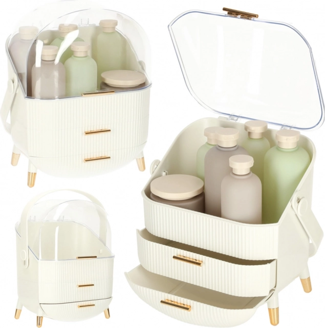 hvid kosmetik organizer med skuffer