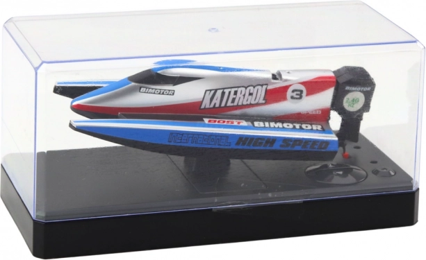 Fjernstyret motorbåd blå-sølv 14 cm