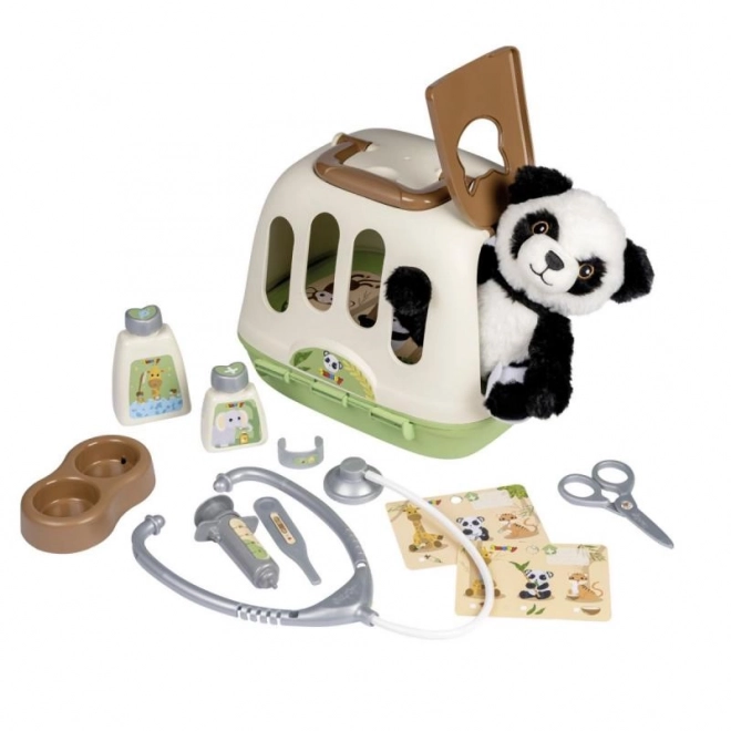 Dyrlægeudstyr med panda og transportboks 2 i 1