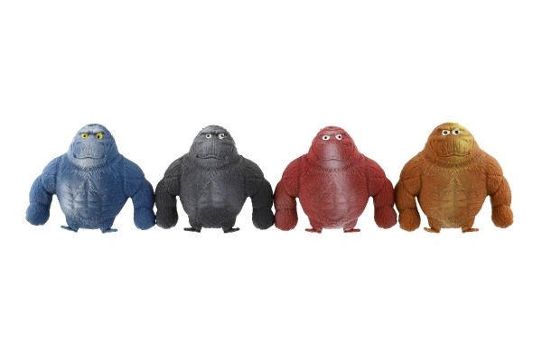 Gorilla antistress strækbar fyldt med sand 400 g silikone 12 cm 4 farver 8 stk i boks