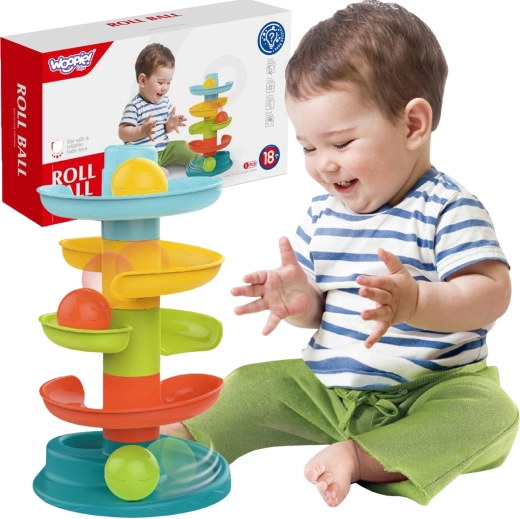 Woopie Børns Kuglebane Sæt Spiral + 3 Kugler