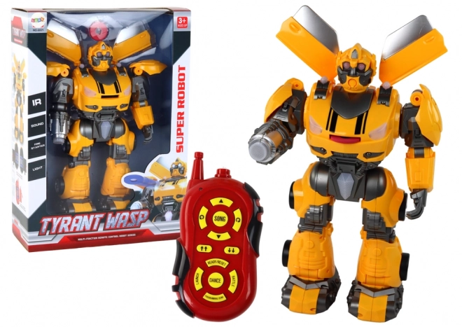 Stor fjernstyret robot R/C gul lydlys