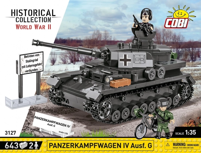 COBI 3127 Anden Verdenskrig Tysk tank Panzerkampfwagen IV Ausf. G 1:35