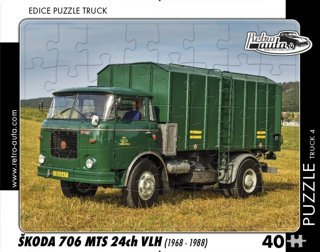 RETRO-AUTA puslespil Škoda 706 MTS (1968–1988) – 40 brikker