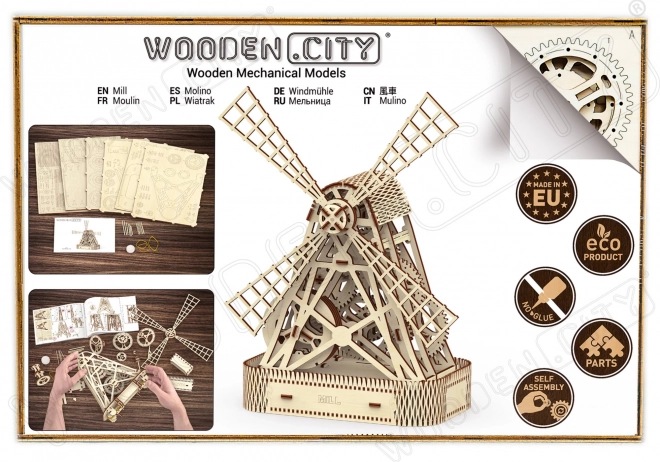 WOODEN CITY 3D puslespil Mølle 222 dele